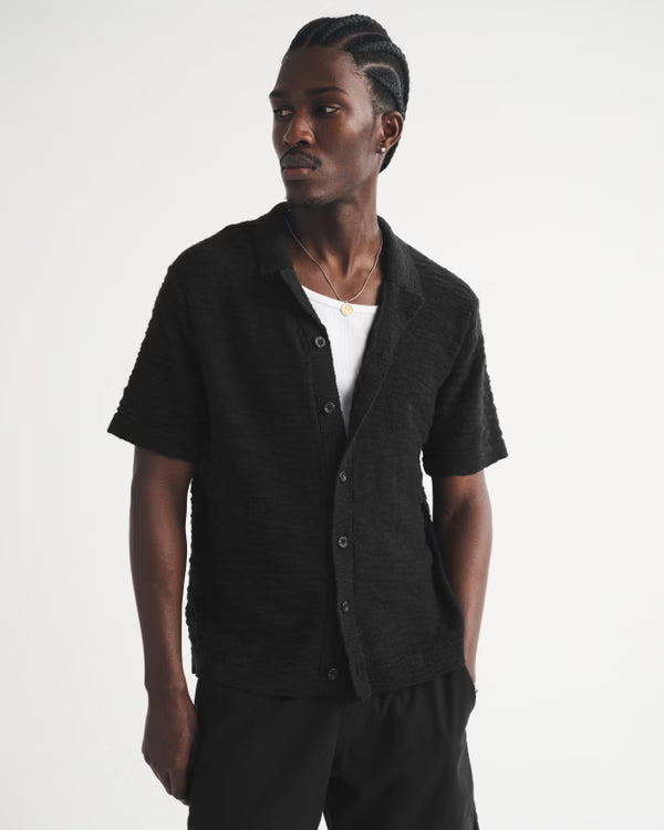 Abercrombie & Fitch - 100% Cotton Knit Button-Through Polo
