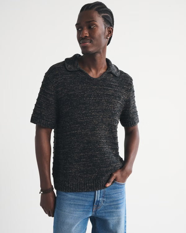 Abercrombie & Fitch - Bestseller Textural Johnny Collar Sweater Polo