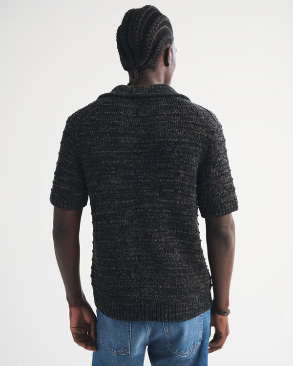 Abercrombie & Fitch - Bestseller Textural Johnny Collar Sweater Polo
