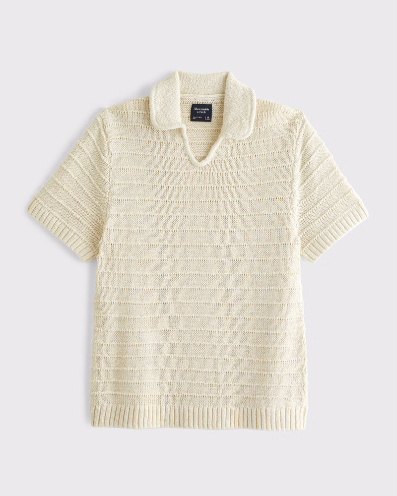 Abercrombie & Fitch - Bestseller Textural Johnny Collar Sweater Polo
