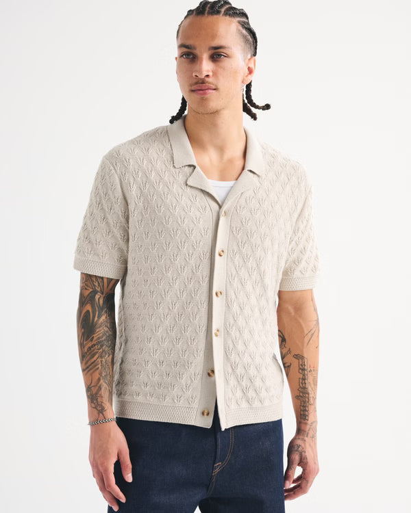 Abercrombie & Fitch - 100% Cotton Button-Through Sweater Polo IMMEDIATE