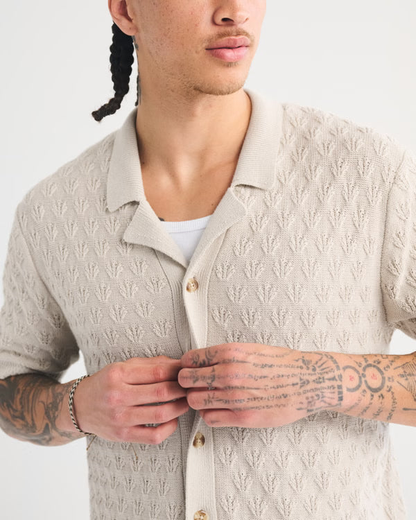 Abercrombie & Fitch - 100% Cotton Button-Through Sweater Polo IMMEDIATE