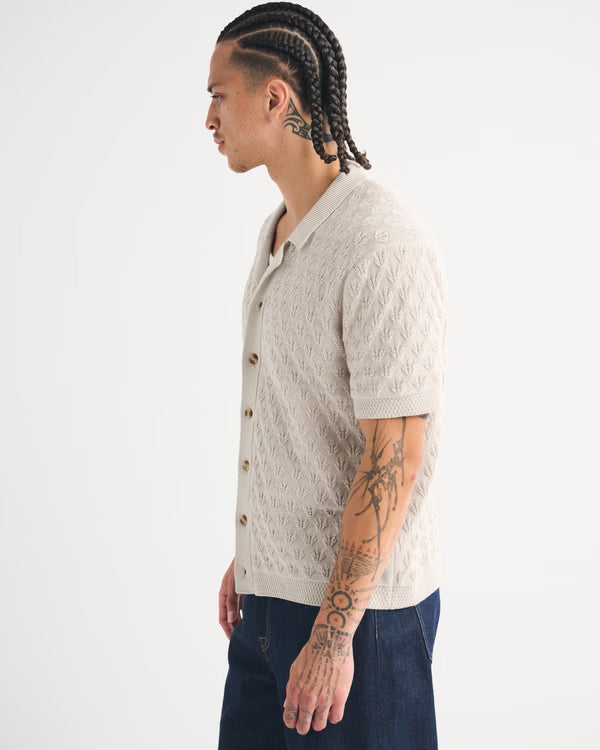 Abercrombie & Fitch - 100% Cotton Button-Through Sweater Polo IMMEDIATE