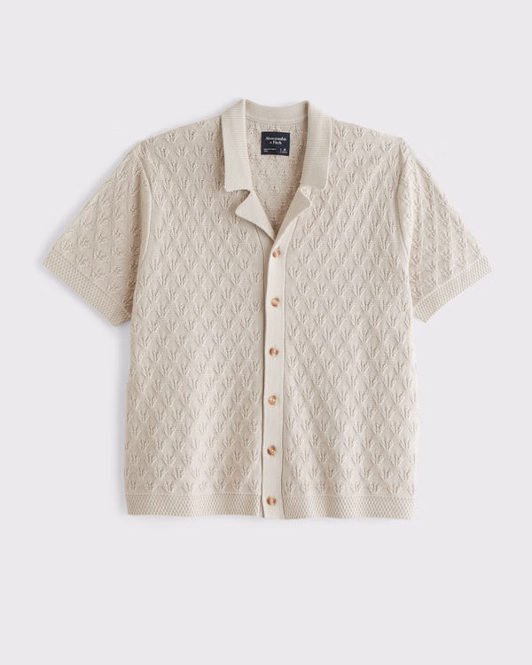 Abercrombie & Fitch - 100% Cotton Button-Through Sweater Polo IMMEDIATE