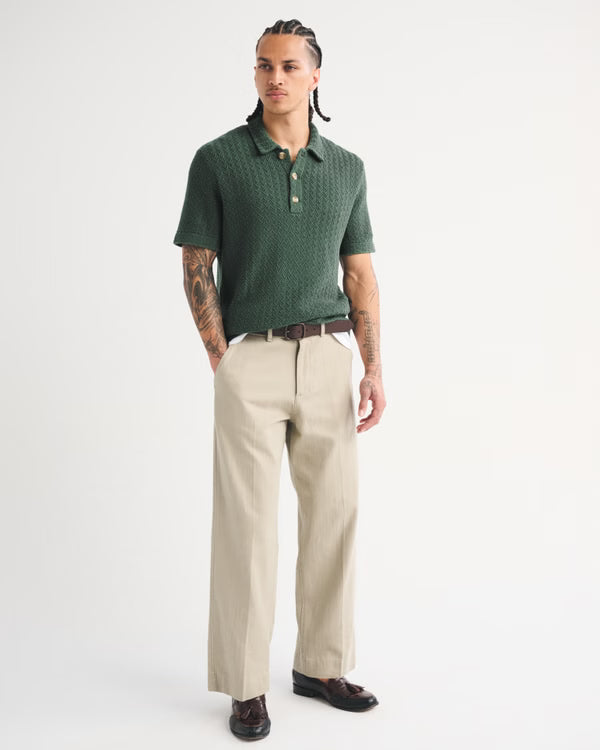 Abercrombie & Fitch - 100% Cotton 3-Button Sweater Polo IMMEDIATE