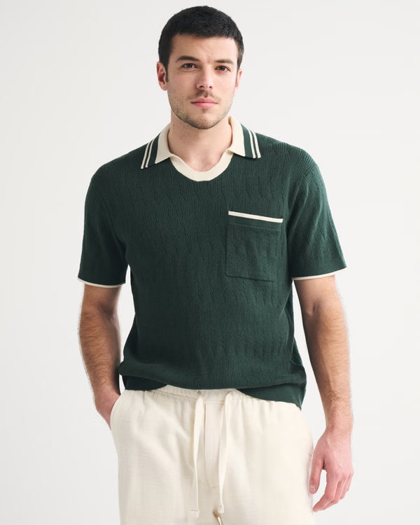 Abercrombie & Fitch - Varsity Johnny Collar Sweater Polo