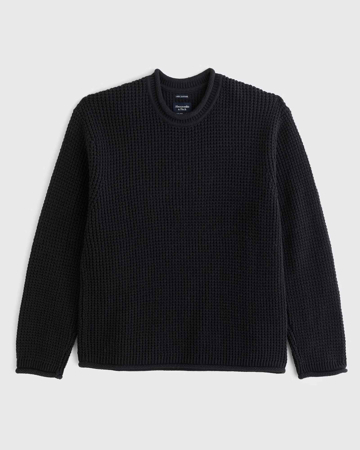 Abercrombie & Fitch - 100% Cotton Waffle Roll Neck Crew Sweater