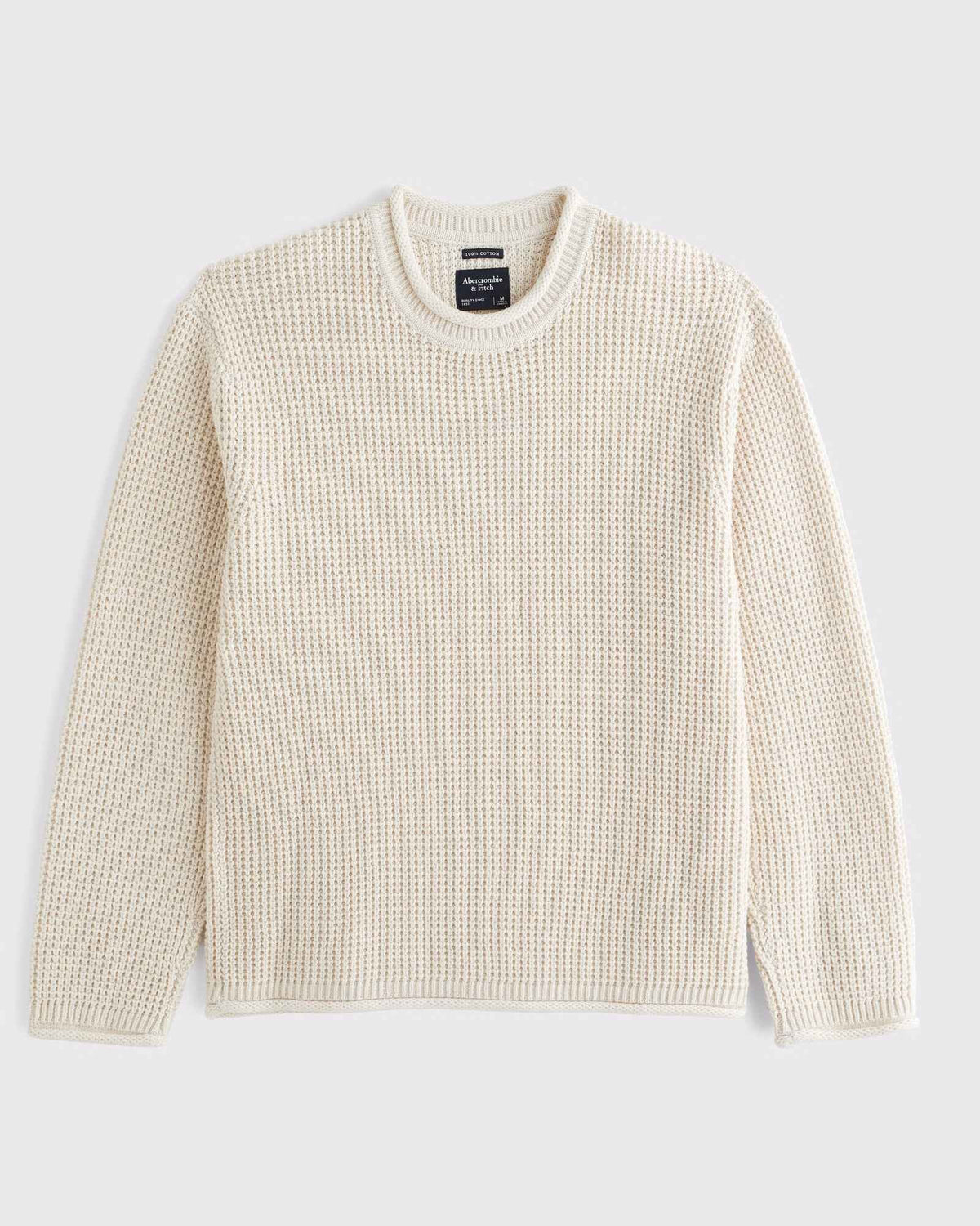 Abercrombie & Fitch - 100% Cotton Waffle Roll Neck Crew Sweater