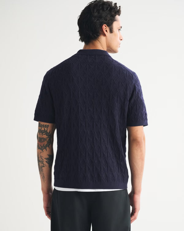 Abercrombie & Fitch - Diamond Stitch Button-Through Sweater Polo