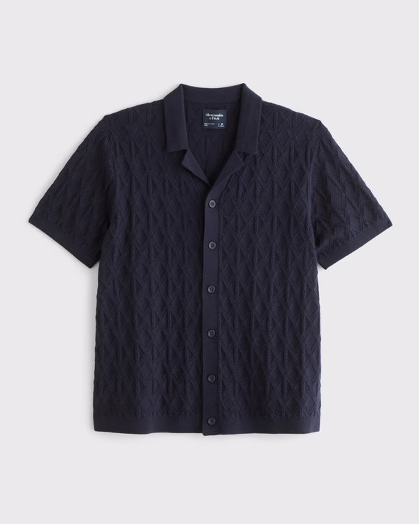 Abercrombie & Fitch - Diamond Stitch Button-Through Sweater Polo