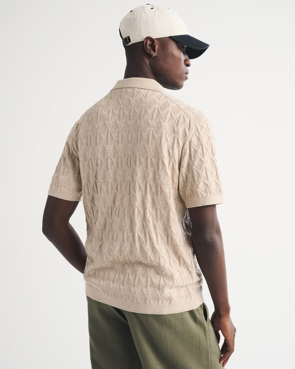 Abercrombie & Fitch - Diamond Stitch Button-Through Sweater Polo