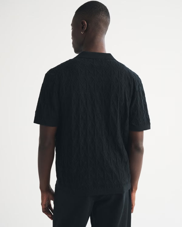 Abercrombie & Fitch - Diamond Stitch Button-Through Sweater Polo