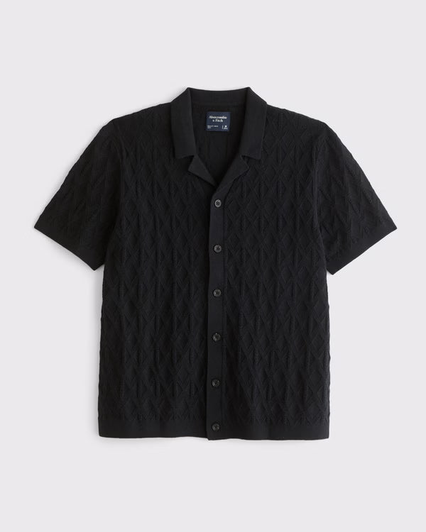 Abercrombie & Fitch - Diamond Stitch Button-Through Sweater Polo