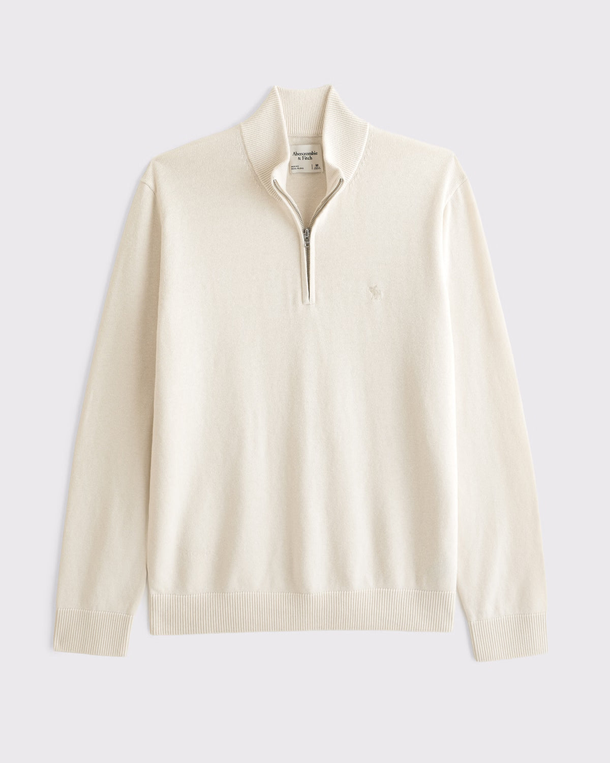 Abercrombie & Fitch - Icon Cotton-Merino Wool Quarter-Zip Sweater