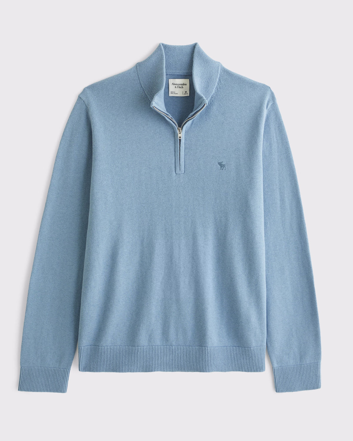 Abercrombie & Fitch - Icon Cotton-Merino Wool Quarter-Zip Sweater