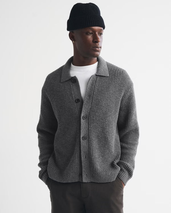 Abercrombie & Fitch - 100% Cotton Collared Cardigan