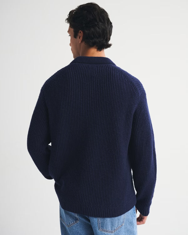 Abercrombie & Fitch - 100% Cotton Collared Cardigan