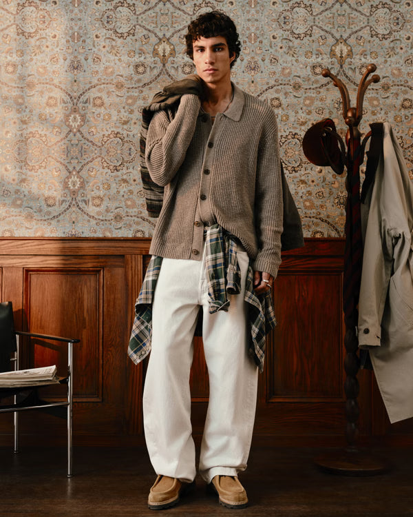Abercrombie & Fitch - 100% Cotton Collared Cardigan