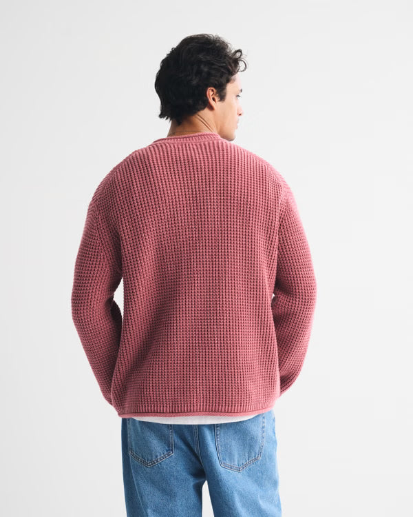 Abercrombie & Fitch - 100% Cotton Waffle Roll Neck Crew Sweater