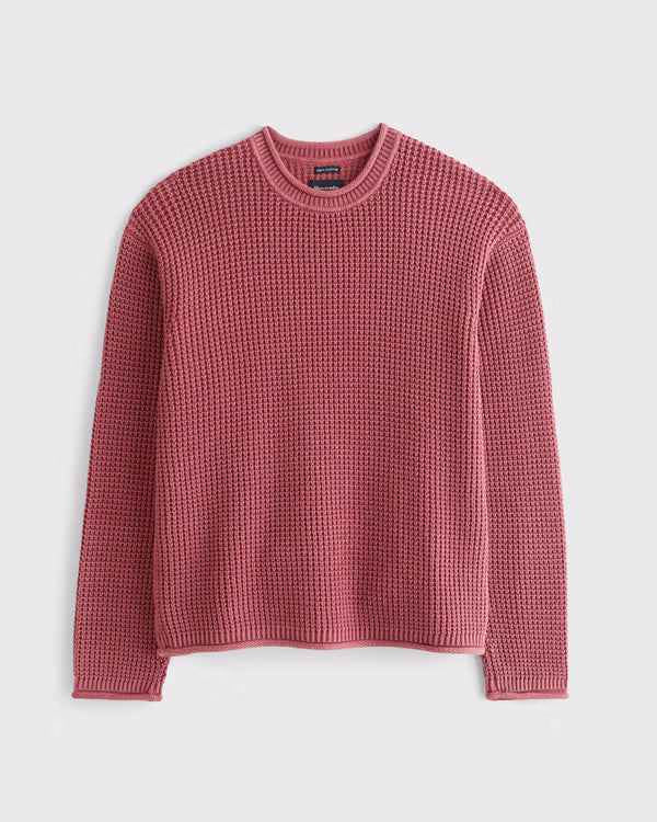 Abercrombie & Fitch - 100% Cotton Waffle Roll Neck Crew Sweater