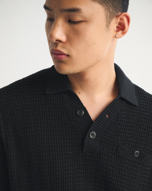 Abercrombie & Fitch - 100% Cotton 2-Button Sweater Polo