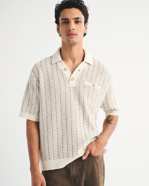 Abercrombie & Fitch - 100% Cotton 2-Button Sweater Polo