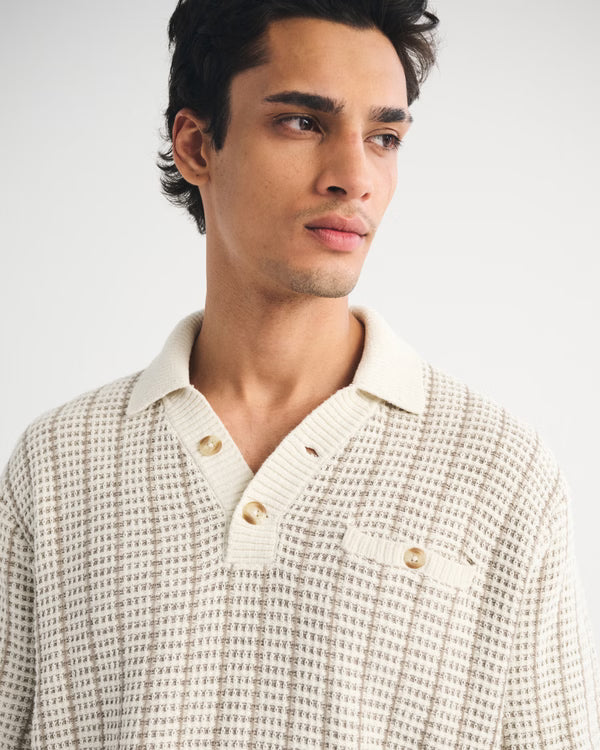 Abercrombie & Fitch - 100% Cotton 2-Button Sweater Polo