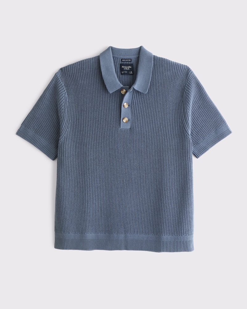 Abercrombie & Fitch - 100% Cotton 3-Button Sweater Polo