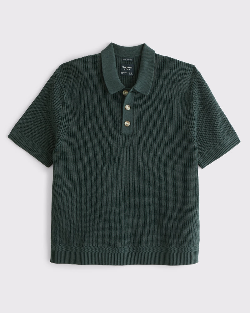 Abercrombie & Fitch - 100% Cotton 3-Button Sweater Polo