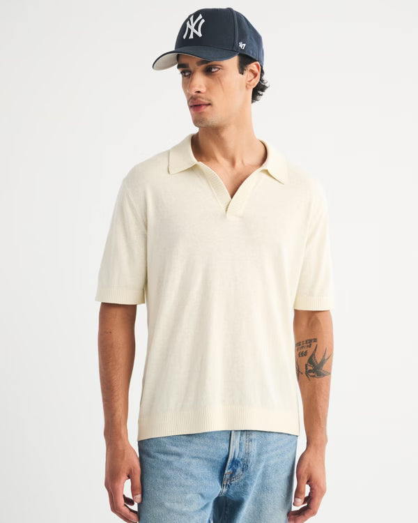 Abercrombie & Fitch - 100% Cotton Johnny Collar Sweater Polo
