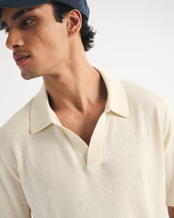 Abercrombie & Fitch - 100% Cotton Johnny Collar Sweater Polo