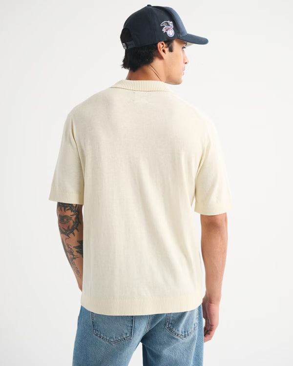 Abercrombie & Fitch - 100% Cotton Johnny Collar Sweater Polo