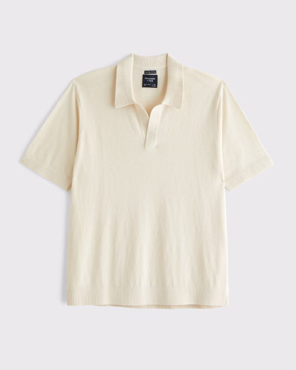Abercrombie & Fitch - 100% Cotton Johnny Collar Sweater Polo