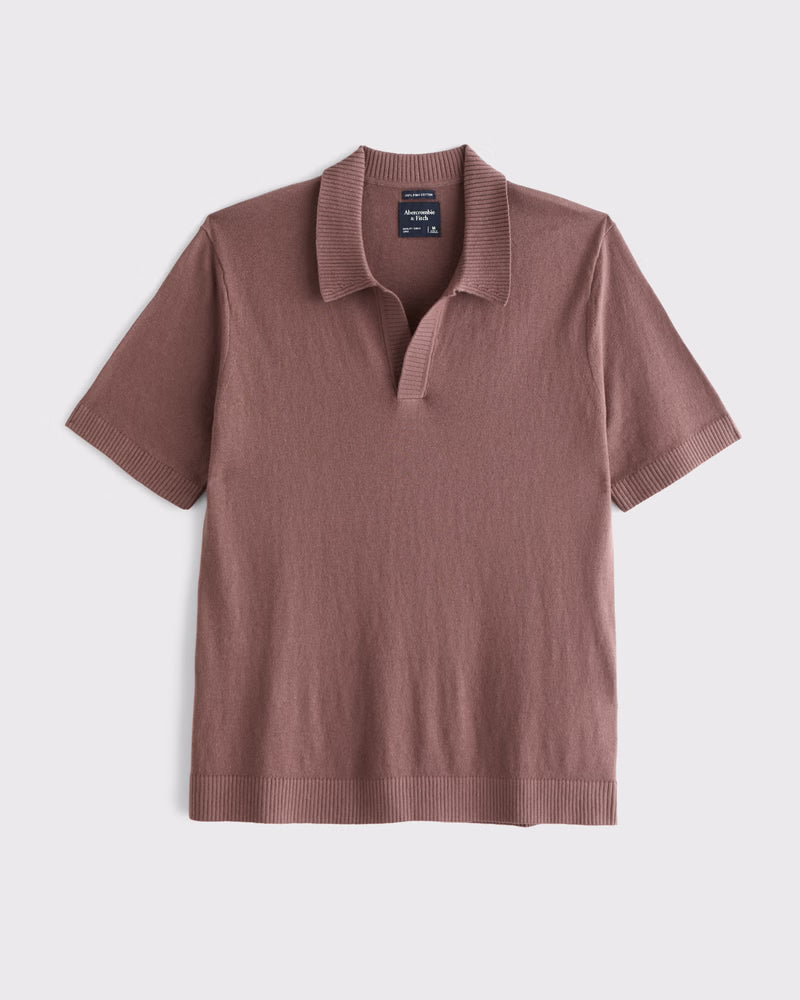 Abercrombie & Fitch - 100% Cotton Johnny Collar Sweater Polo