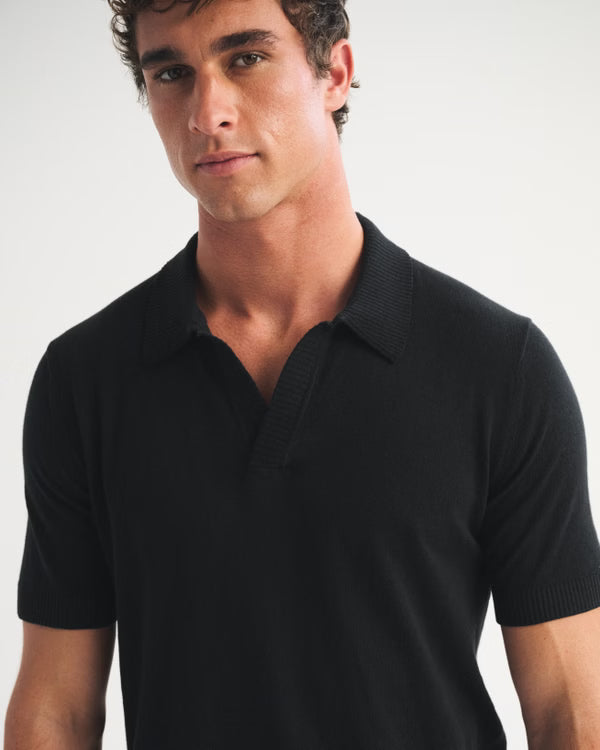 Abercrombie & Fitch - 100% Cotton Johnny Collar Sweater Polo