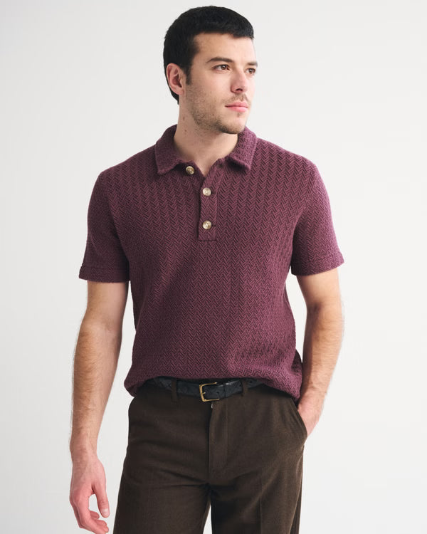 Abercrombie & Fitch - 100% Cotton 3-Button Sweater Polo