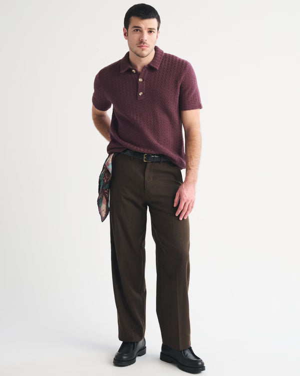 Abercrombie & Fitch - 100% Cotton 3-Button Sweater Polo