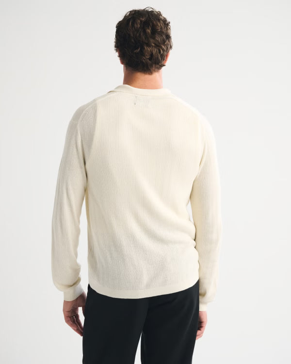 Abercrombie & Fitch - Long-Sleeve Button-Through Collared Sweater