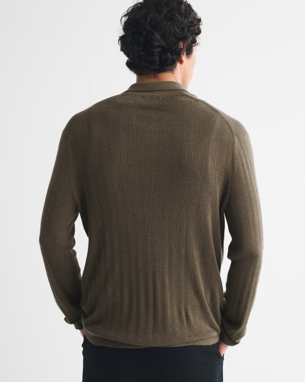 Abercrombie & Fitch - Long-Sleeve Button-Through Collared Sweater