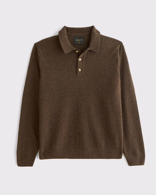 Abercrombie & Fitch - 100% Merino Wool 3-Button Collared Sweater