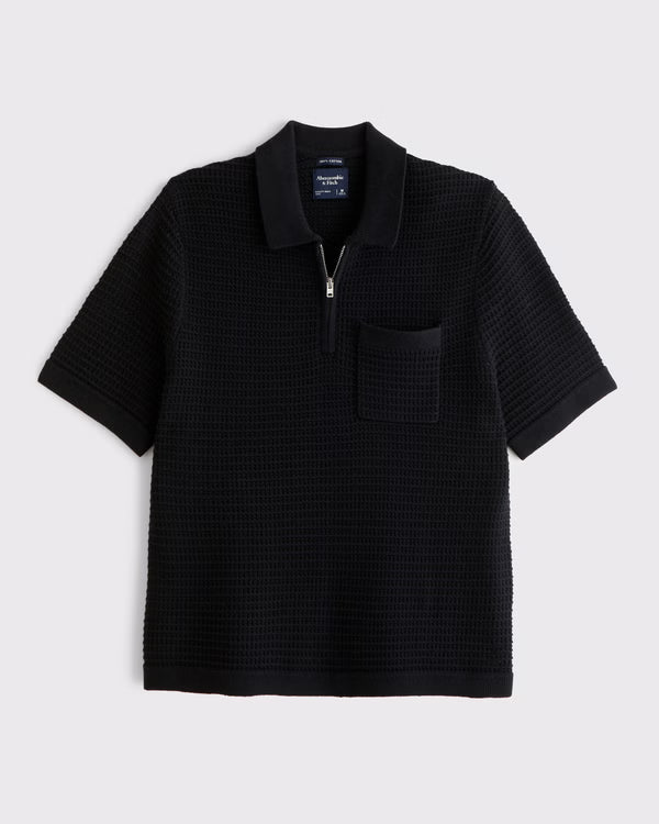 Abercrombie & Fitch - 100% Cotton Zip Sweater Polo