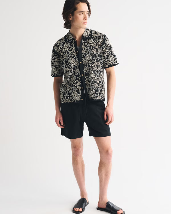 Abercrombie & Fitch - Crochet-Style Button-Through Sweater Polo.