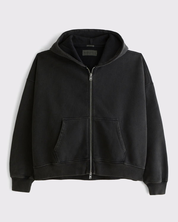 Abercrombie & Fitch - Cropped Essential Full-Zip Hoodie