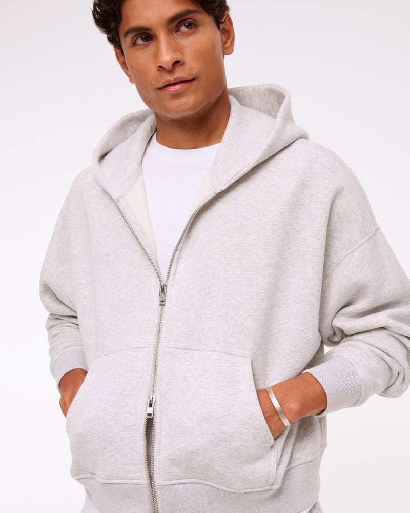 Abercrombie & Fitch - Cropped Essential Full-Zip Hoodie
