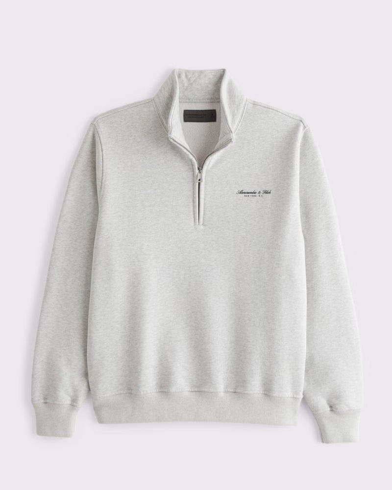 Abercrombie & Fitch - Premium Polished Logo Half-Zip Sweatshirt