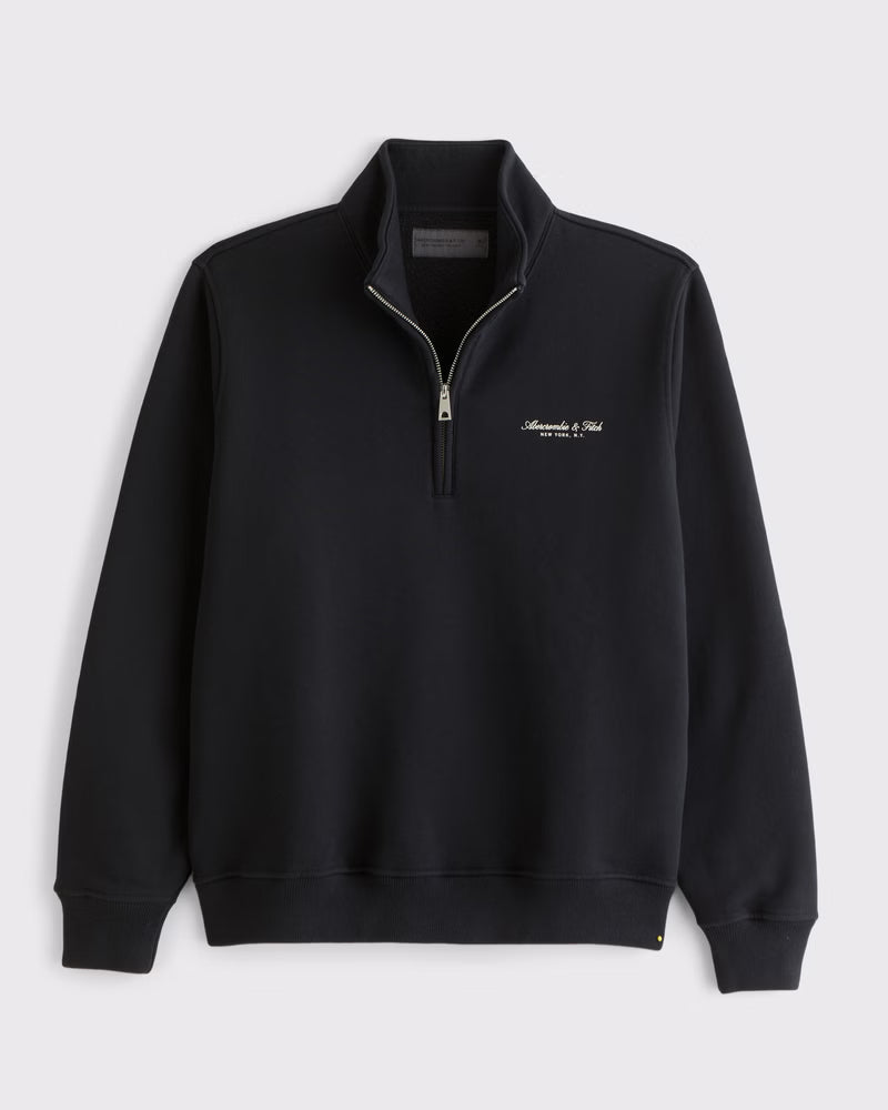 Abercrombie & Fitch - Premium Polished Logo Half-Zip Sweatshirt - Brandatak Store