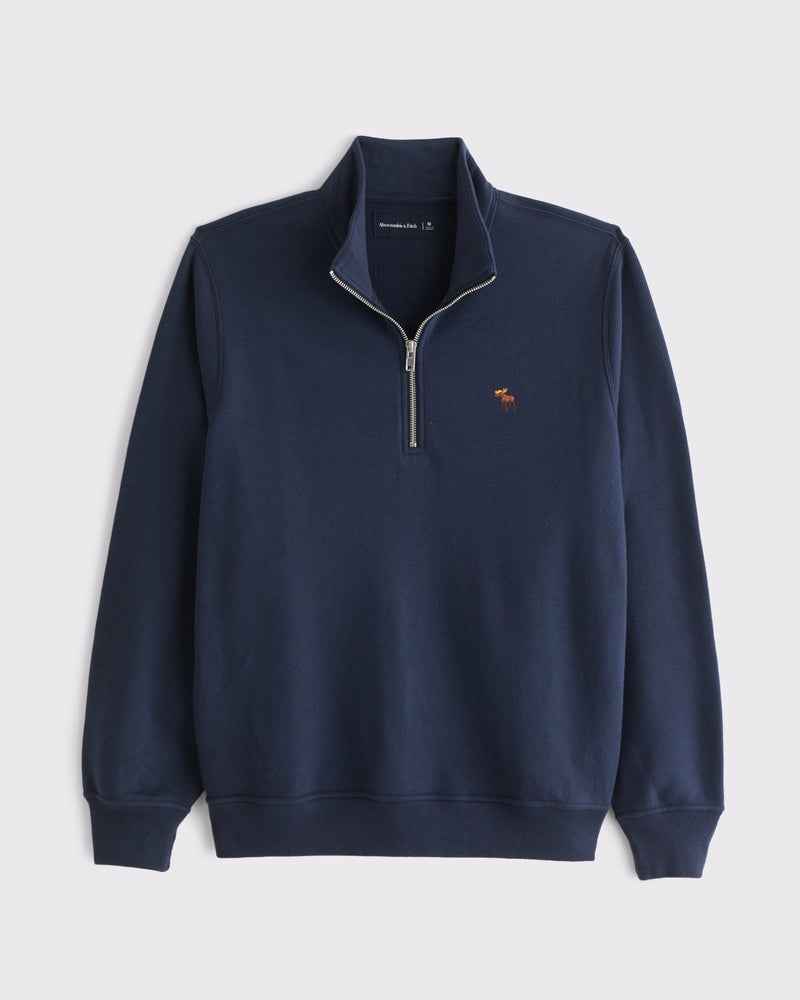 Abercrombie & Fitch - Signature Icon Terry Half-Zip IMMEDIATE