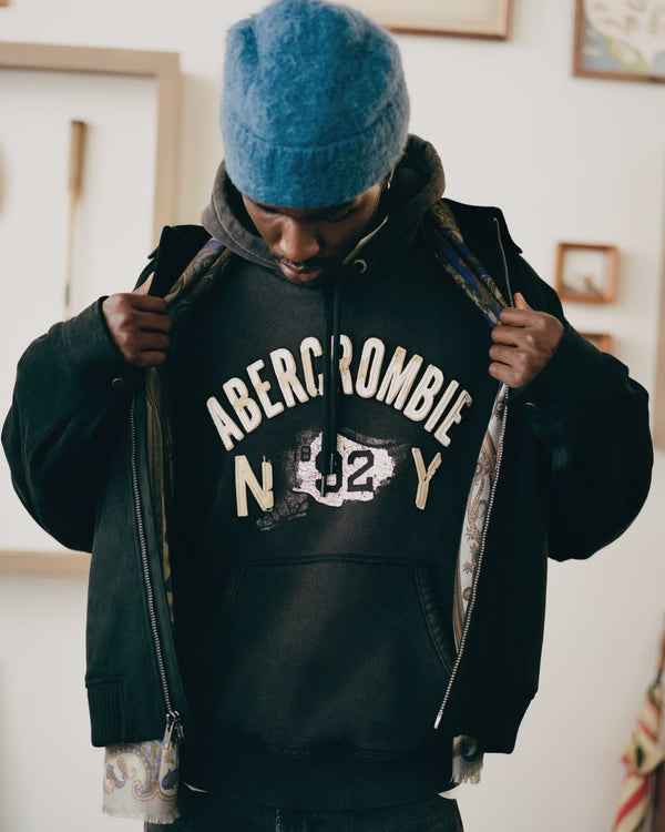 Abercrombie & Fitch - Heritage Heavyweight Logo Popover Hoodie