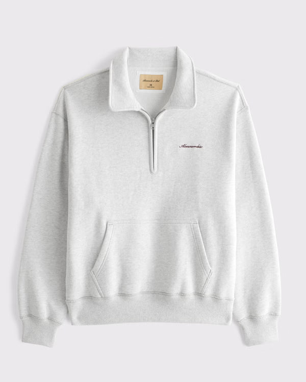 Abercrombie & Fitch - Heritage Heavyweight Logo Half-Zip Sweatshirt