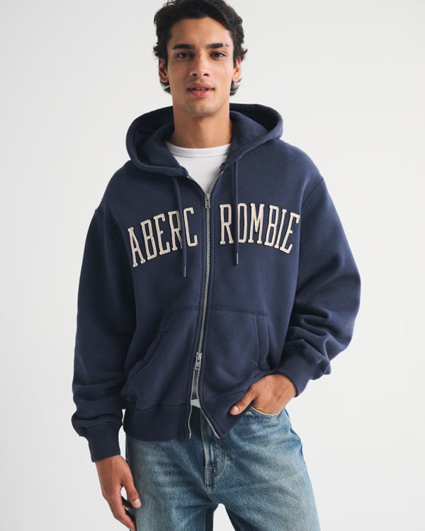 Abercrombie & Fitch - Heritage Heavyweight Logo Popover Hoodie